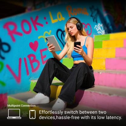 Hybrid Active Noise Cancelling Headphones Wireless Bluetooth over Ear - 50Db ANC, 120H Playback, 6-MIC ENC Clear Calls, Hi-Res 360° Spatial Audio, Foldable Comfort for Travel Office
